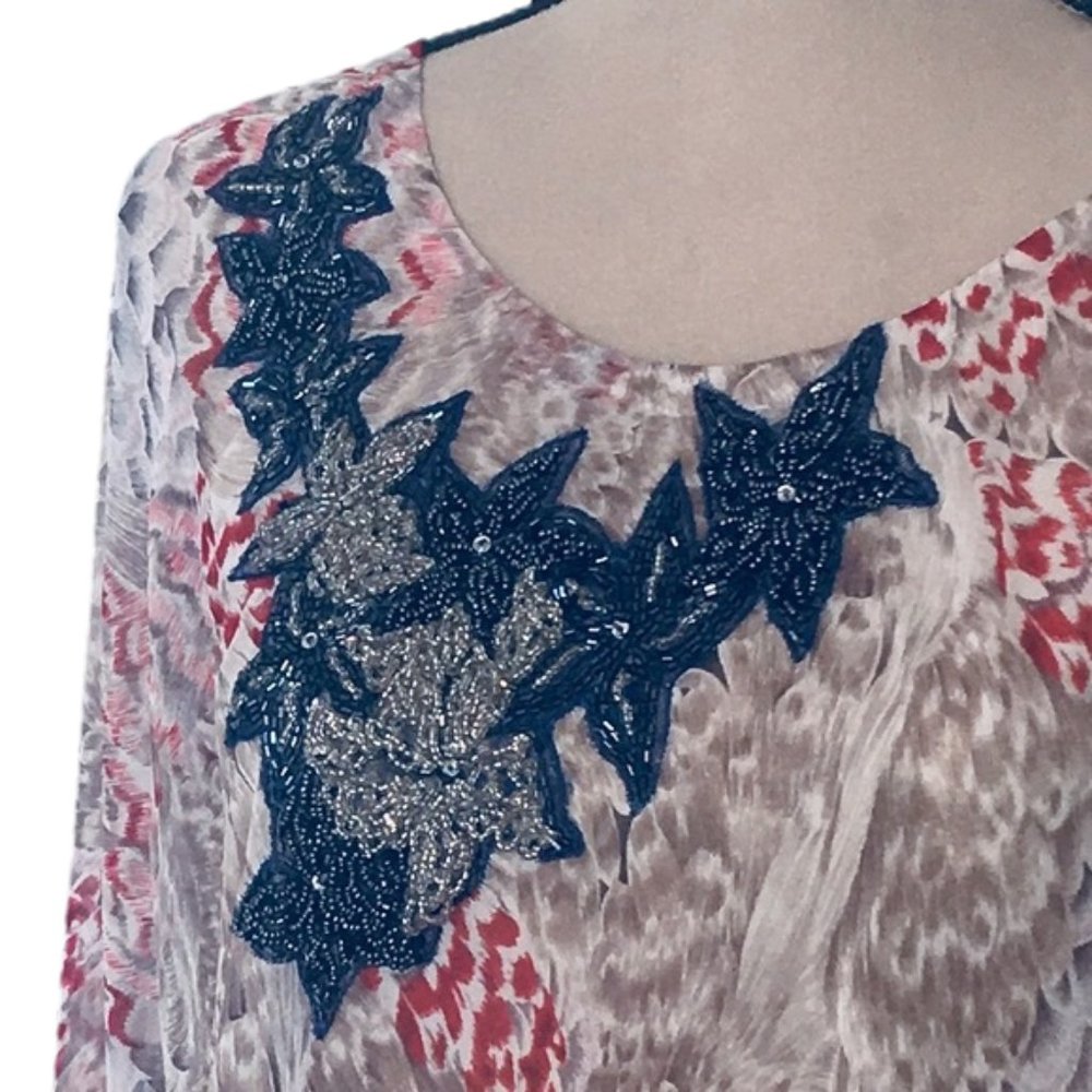 Women’s Printed Chiffon Top/Cover-Up - Picture 4 of 4